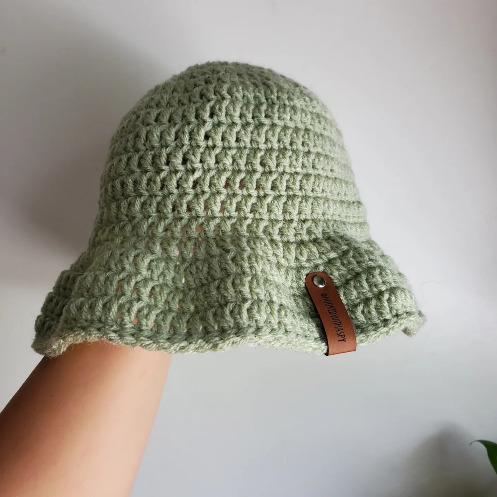 Handmade Green Crochet Bucket Hat